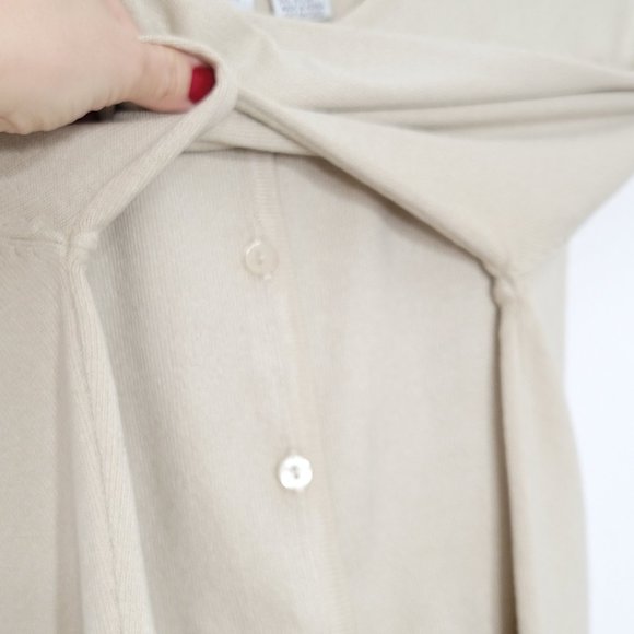 Gloria Vanderbilt Cream Beige Knit Cardigan Sweater Top Button Front Y2K Small - Picture 5 of 8